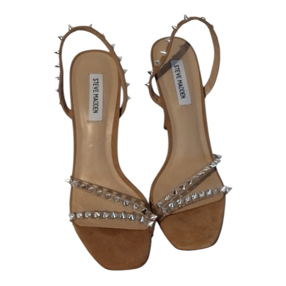 Steve Madden Tan Studded Slingback Heels